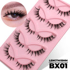 Veltrinay Fake Lashes Cat Eye Lashes Faux Mink Eyelashes Clear Band Lashes Natural Look Wispy Mink Eyelashes False Lashes Makeup