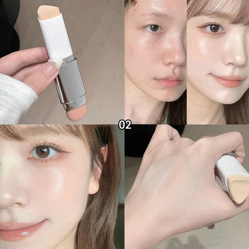 Lazy foundation stick, moisturizing and natural concealer makeup,matte makeup base,rare beauty,Keep makeup and sweat