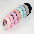 1/3Pcs Fashion Microfiber Washing Wristbands Scrunchies Puffy Headband Spa Bubble Headband for Washing Face Makeup Shower Skincare