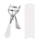 Portable Eyelash Curler with 15 Silicone Pads and Stainless Steel Eyelash Curler, Used for Eyelash Extensions and Curling Tools