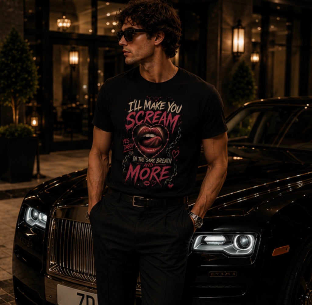 I'll make you scream more yes daddy in the same breath Unisex neck t-shirt