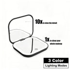 Compact Mirror with Lights, 1X/2X Magnification Portable Folding Handheld Small Pocket LED Travel Makeup Mirror for Gift, Purse
