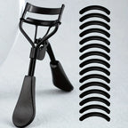 Portable Eyelash Curler with 15 Silicone Pads and Stainless Steel Eyelash Curler, Used for Eyelash Extensions and Curling Tools